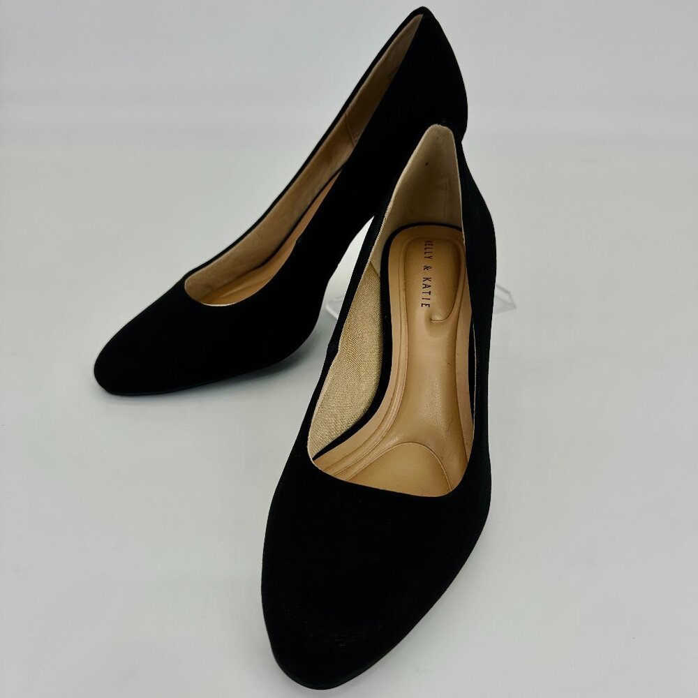 Kelly & Katie Black Fabric Mid-Heel Pumps – Women’s 6.5 M– Excellent